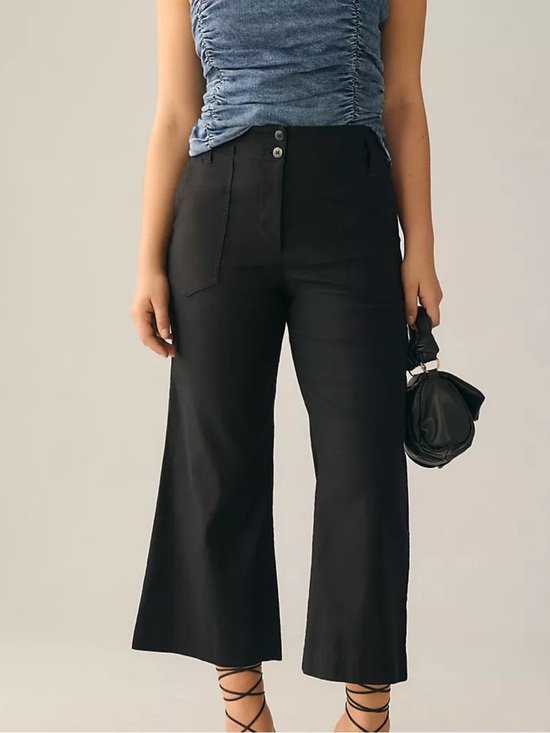 Maeve Denim - Maeve x Anthropologie Naomi Cropped Wide-Leg Flare Pants
